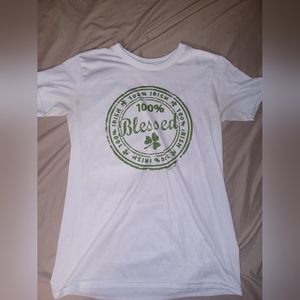 "100% Irish Blessed" white tshirt